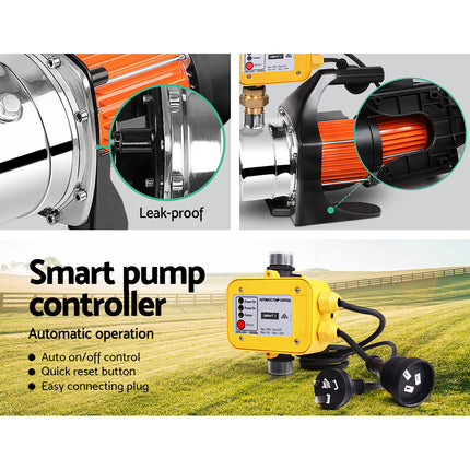 Giantz Garden Water Pump High Pressure 1500W Max. Tank Rain Farm Irrigation House Yellow