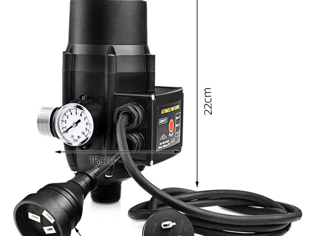 Giantz Water Pressure Pump Controller Auto Switch Control Electric Electronic Black