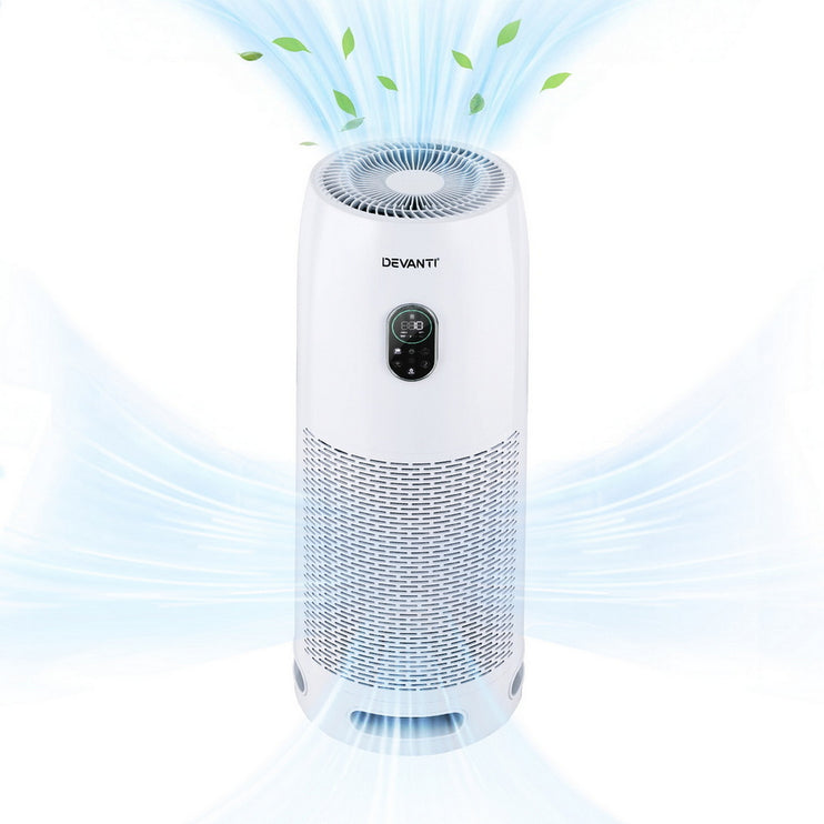 Devanti Air Purifier 4-Layer HEPA Filter White