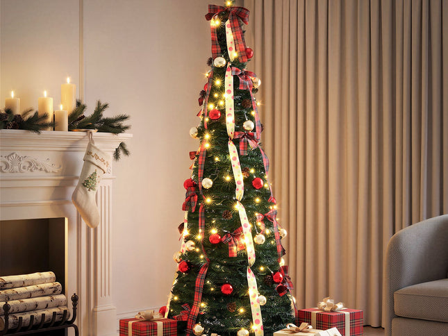 Jingle Jollys Pop Up Christmas Tree Pre Decorated Artificial Christmas Tree 197cm