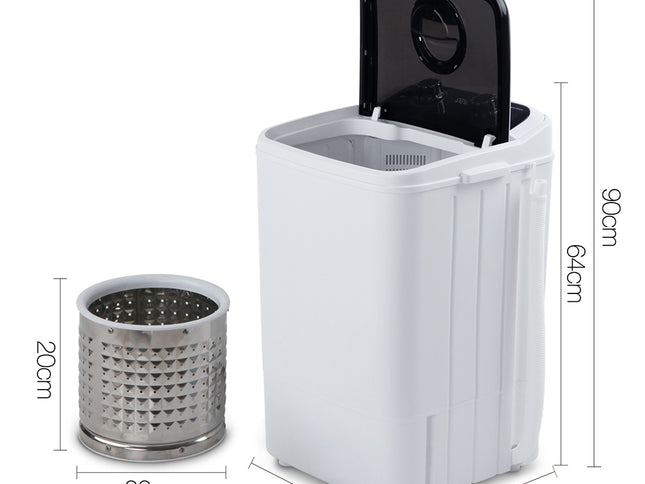 Devanti Portable Washing Machine 4.6KG Black