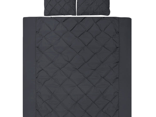 Giselle Bedding Quilt Cover Set Diamond Black Super King