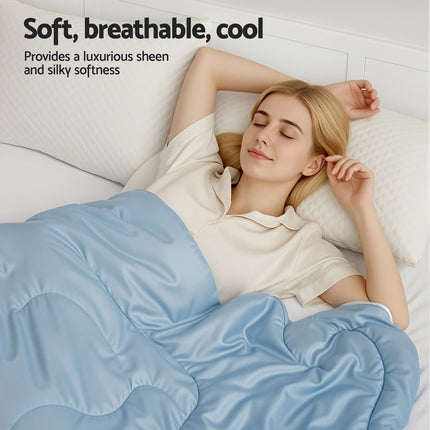 Giselle Tencel Quilt 200GSM Summer Quilts Comforter Doona Light Weight Soft Throw Blanket Double