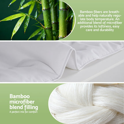 Giselle Bedding 200GSM Bamboo Quilt Summer Quilts All Season Doona Duvet Lightweight King