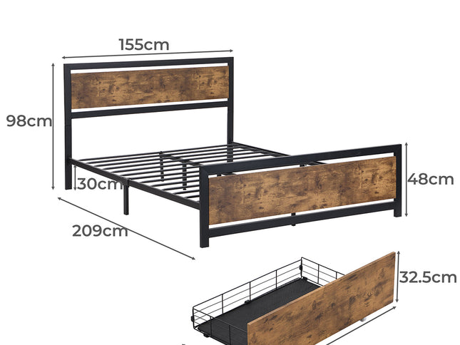 Levede Queen Bed Frame Industrial Mattress-1942353322489024514
