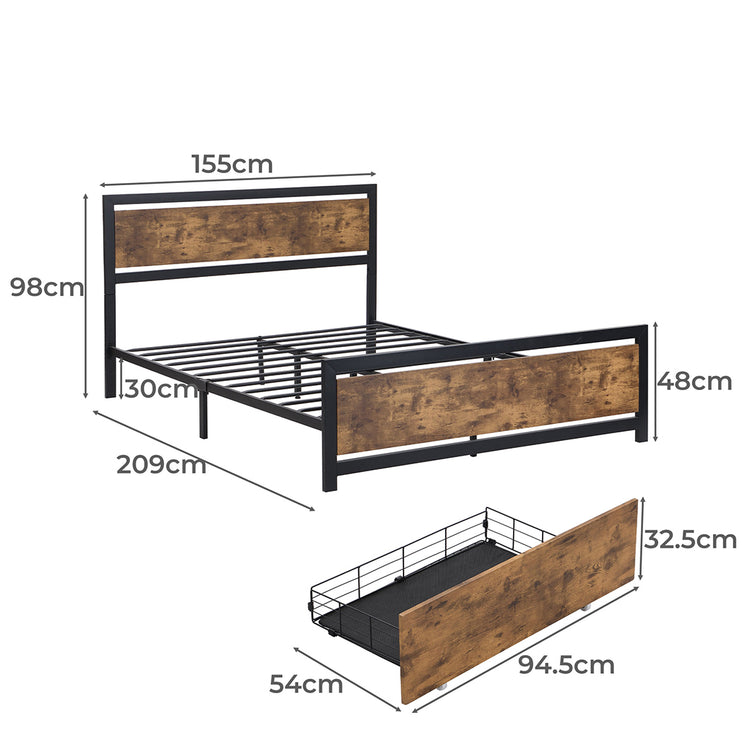 Levede Queen Bed Frame Industrial Mattress-1975420521914961922