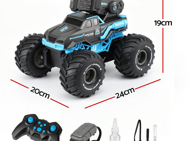 Keezi Kids Amphibious 2.4GHz Remote Control Car Boat with Water Spray Blue