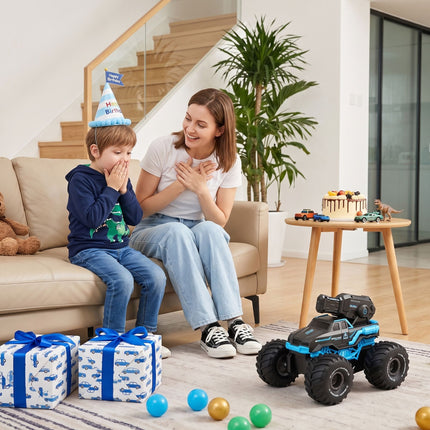 Keezi Kids Amphibious 2.4GHz Remote Control Car Boat with Water Spray Blue