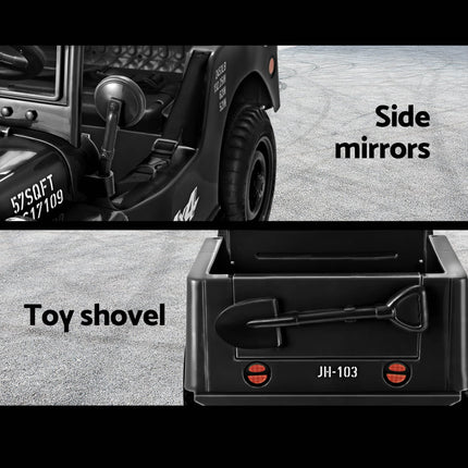 Rigo Kids Electric Ride On Car Jeep Military Off Road Toy Cars Remote 12V Black