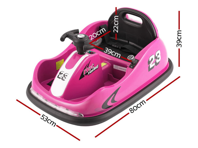 Rigo Kids Ride On Car Bumper Kart 6V Electric Toys Cars Remote Control Pink