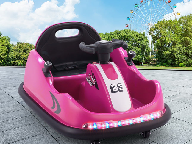 Rigo Kids Ride On Car Bumper Kart 6V Electric Toys Cars Remote Control Pink