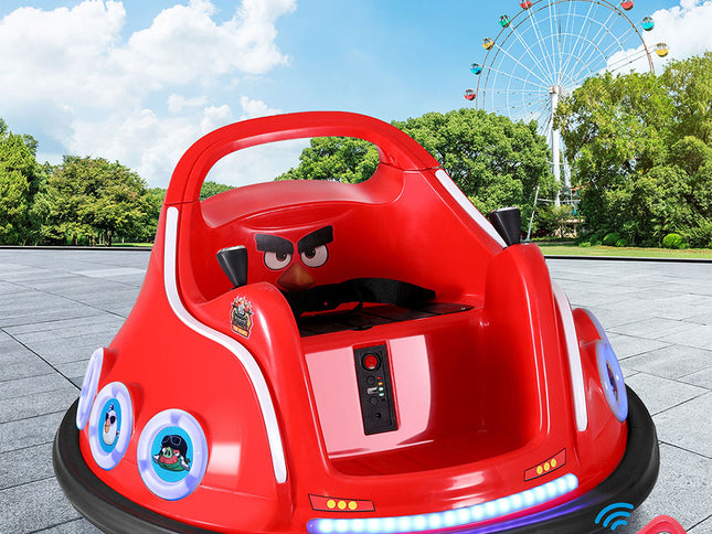 Kids Ride On Car Bumper Electric Ride On Cars Light Remote Angry Birds Sticker Red