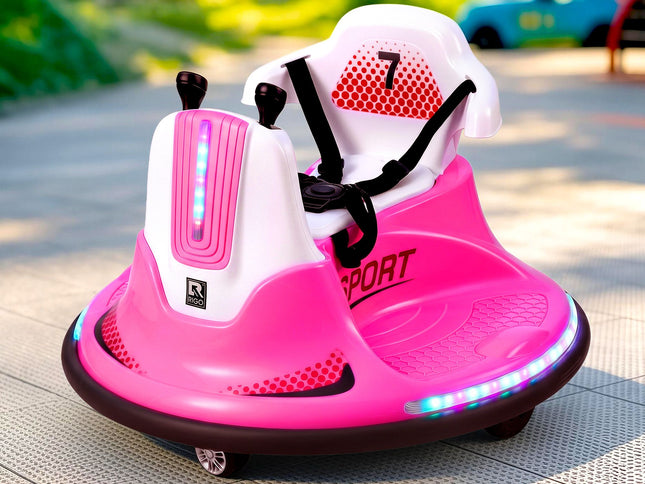 Rigo Ride on Cars Kids Bumper 12V Ride on Toy Toddler Remote Control Pink