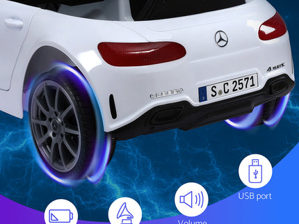 Kids Electric Ride On Car Licensed Outdoor Toys Cars Music Remote White