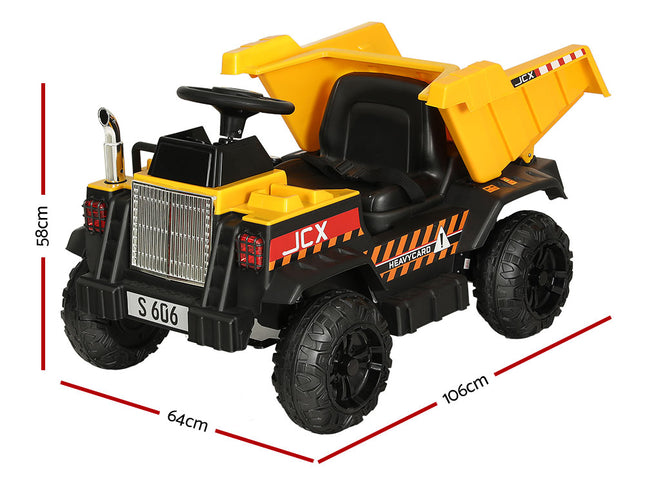 Rigo Kids Electric Ride On Car Dumptruck Loader Toy Cars 12V Yellow