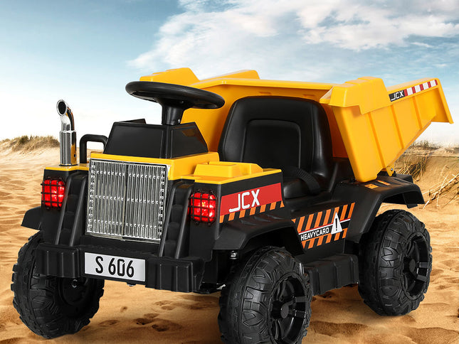 Rigo Kids Electric Ride On Car Dumptruck Loader Toy Cars 12V Yellow