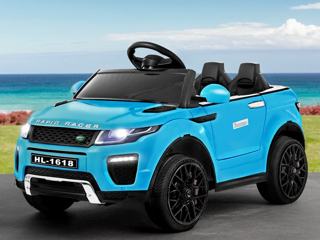 Rigo Kids Electric Ride On Car SUV Range Rover-inspired Toy Cars Remote 12V Blue