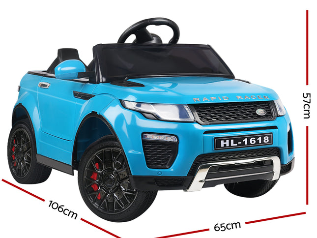 Rigo Kids Electric Ride On Car SUV Range Rover-inspired Toy Cars Remote 12V Blue
