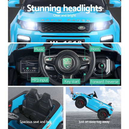 Rigo Kids Electric Ride On Car SUV Range Rover-inspired Toy Cars Remote 12V Blue