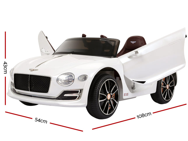 Kids Electric Ride On Car Bentley Licensed EXP12 Toy Cars Remote 12V White