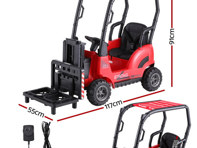 Rigo Kids Electric Ride On Car Forklift Loader Toys Cars Horn Remote 12V Red