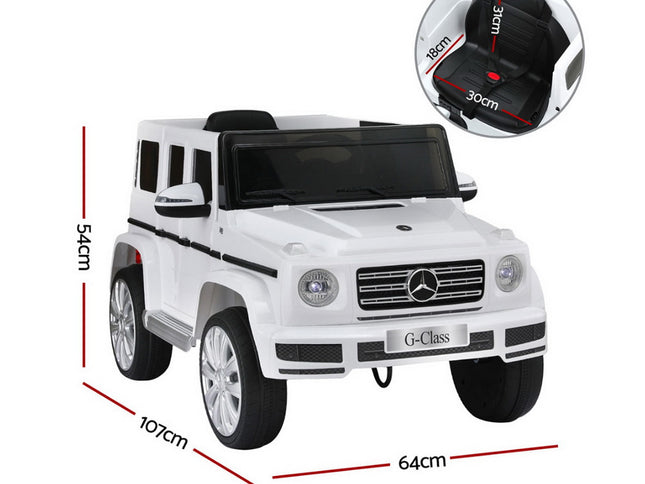 Kids Ride On Car Licensed G500 Electric Toys Horn Remote 12V White