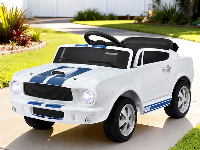 Kids Electric Ride On Car Licensed GT350 Outdoor Toys Cars Music Remote White