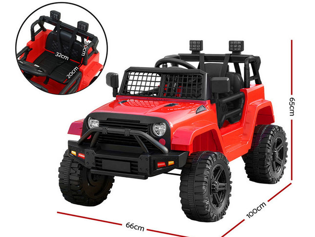 Rigo Kids Electric Ride On Car Jeep Toy Cars Remote 12V Red