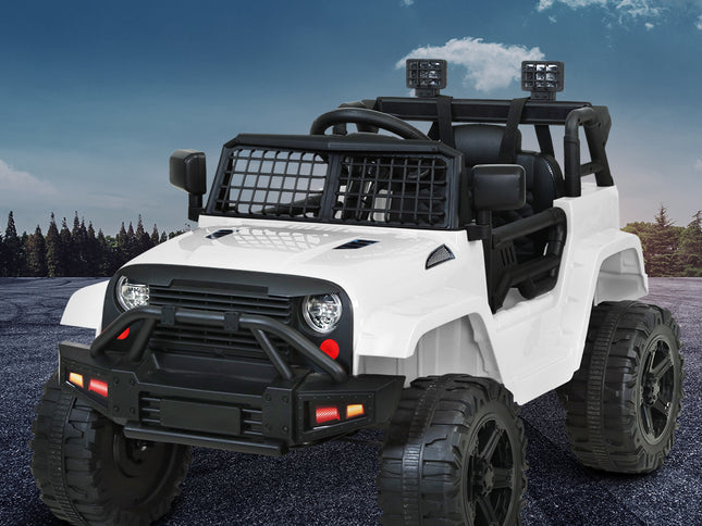 Rigo Kids Electric Ride On Car Jeep Toy Cars Remote 12V White
