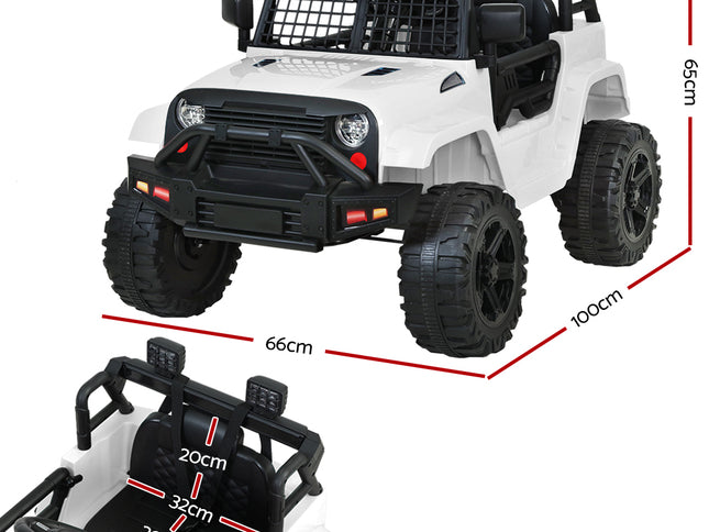 Rigo Kids Electric Ride On Car Jeep Toy Cars Remote 12V White