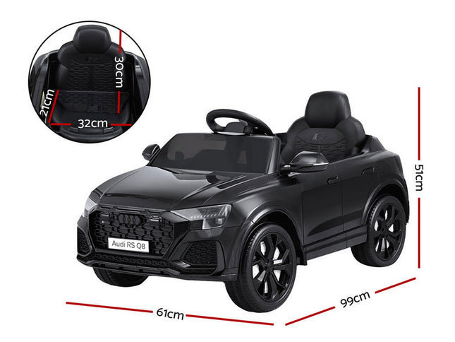 Kids Ride On Car Licensed RSQ8 Electric Toy Black Remote 12V Cars Black