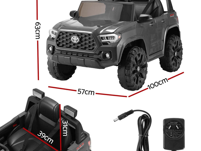 Kids Electric Ride On Car Toyota Tacoma Off Road Jeep Toy Cars Remote 12V Grey