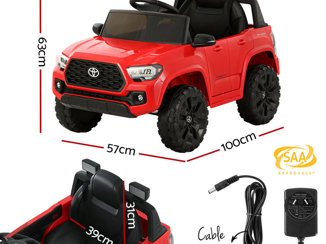 Kids Electric Ride On Car Toyota Tacoma Off Road Jeep Toy Cars Remote 12V Red