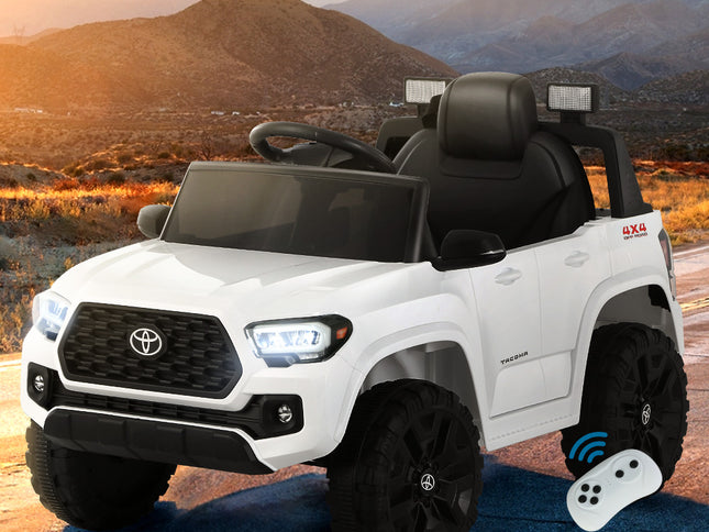 Kids Electric Ride On Car Toyota Tacoma Off Road Jeep Toy Cars Remote 12V Whte