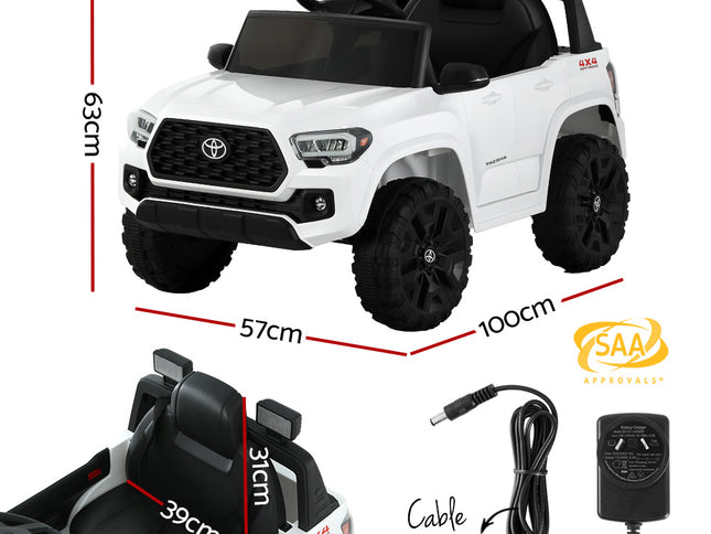Kids Electric Ride On Car Toyota Tacoma Off Road Jeep Toy Cars Remote 12V Whte