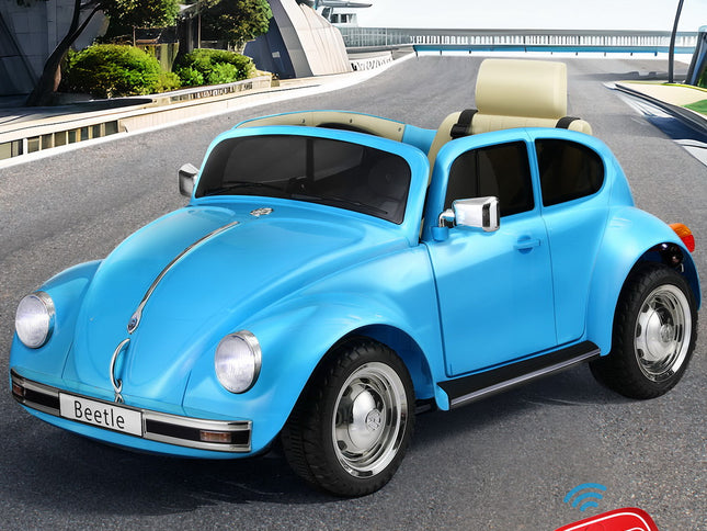 Kids Ride On Car Licensed Volkswagen Beetle Electric Toys Horn Remote 6V Blue