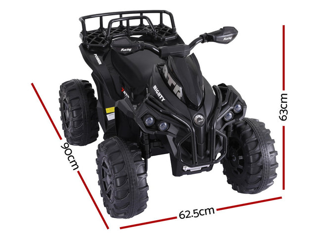 Rigo Kids Ride On Car ATV Quad Motorbike Storage Rack Electric Toys 12V Black