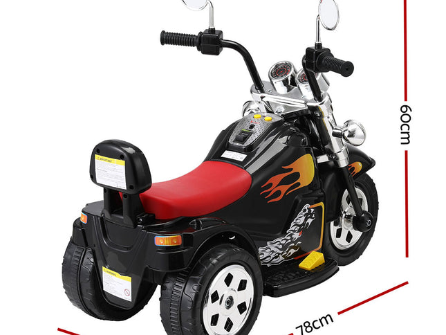 Rigo Kids Ride On Car Motorcycle Motorbike Electric Toys Horn Music 6V Black