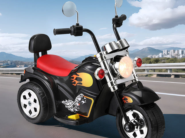 Rigo Kids Ride On Car Motorcycle Motorbike Electric Toys Horn Music 6V Black