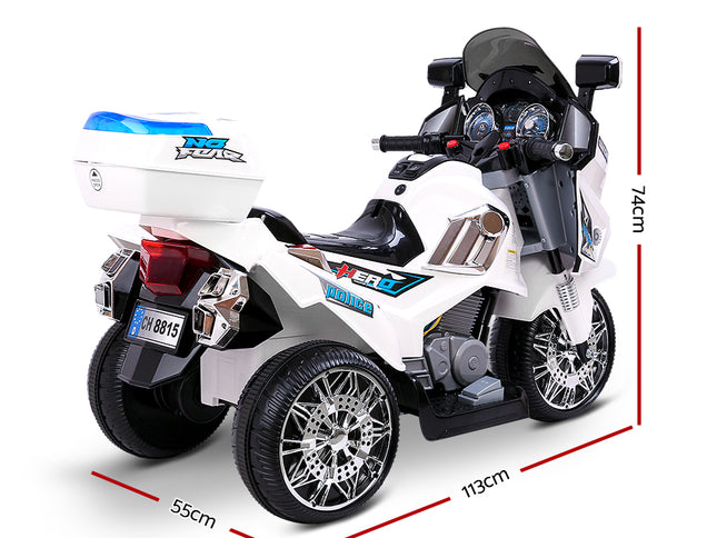 Rigo Kids Electric Ride On Patrol Police Car BMW-Inspired S1K 6V Battery White
