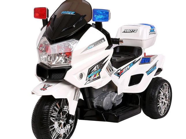 Rigo Kids Electric Ride On Patrol Police Car BMW-Inspired S1K 6V Battery White