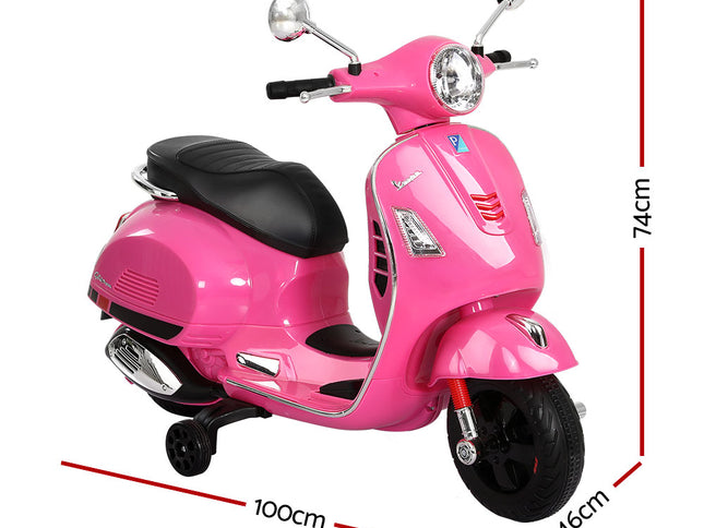 Kids Electric Ride On Car Motorcycle Motorbike Vespa Licensed GTS Pink
