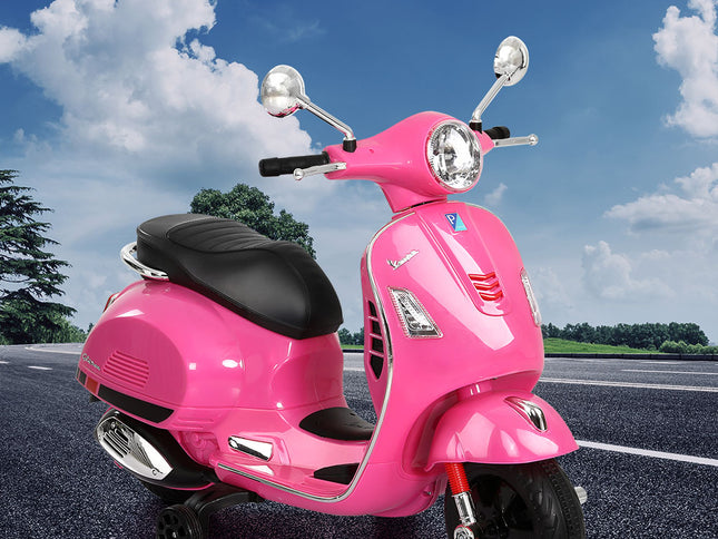 Kids Electric Ride On Car Motorcycle Motorbike Vespa Licensed GTS Pink
