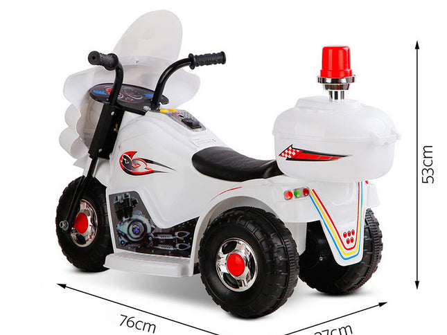 Rigo Kids Electric Ride On Police Motorcycle Motorbike 6V Battery White