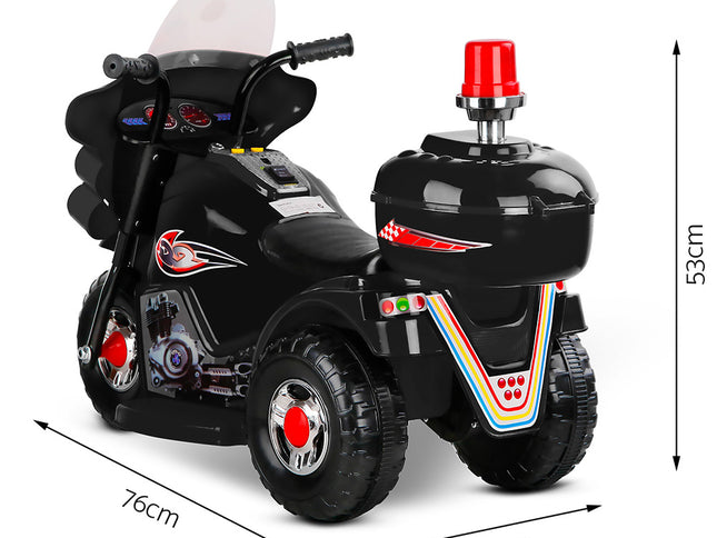 Rigo Kids Electric Ride On Police Motorcycle Motorbike 6V Battery Black