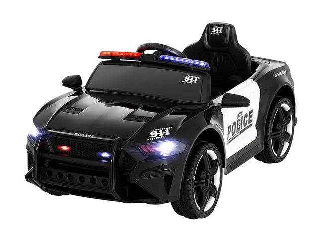 Rigo Kids Ride On Car Electric Patrol Police Cars Battery Powered Toys 12V Black