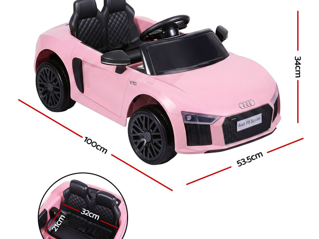 Ride On Car Licensed Audi R8 12V Electric Car for Kids Battery Pink