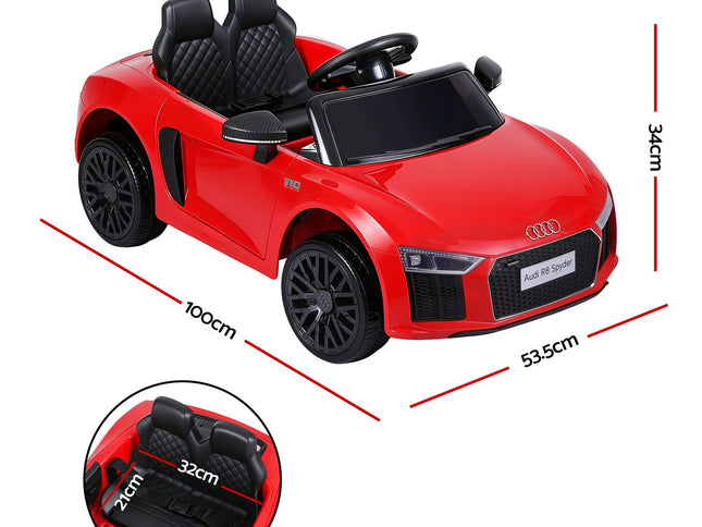 Ride On Car Licensed Audi R8 12V Electric Car for Kids Battery Red