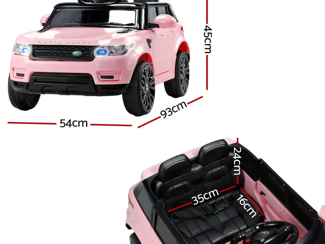 Rigo Kids Electric Ride On Car Black Pink Ride-On Toy with Remote Control