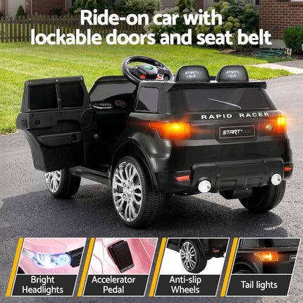 Rigo Kids Electric Ride On Car Black Pink Ride-On Toy with Remote Control